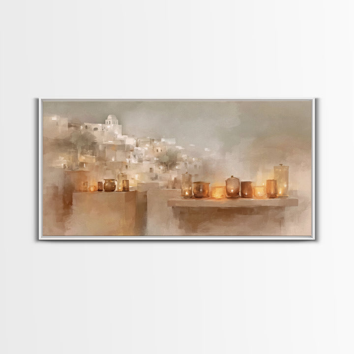 Ancient Lamps – Framed Canvas Print – Christian Wall Art – Christian Art Work – Jesus Painting – Moody Christmas Art – Christian Gift Ideas