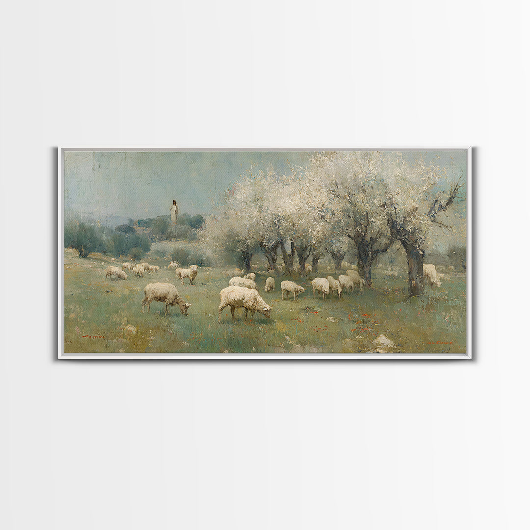 Blooming Quietude , Framed Canvas Print, Christian Art Canvas, Christian Wall Art, Christian Christmas Art, Jesus Painting, Christian Decor
