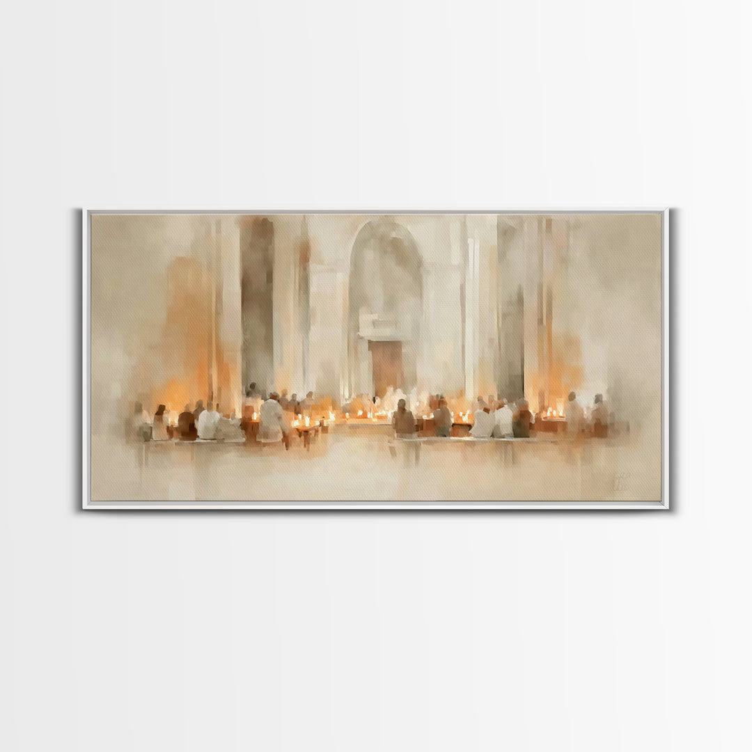 Holy Assembly – Framed Canvas Print – Christian Wall Art – Christian Art Print – Framed Christian Art – Christian Christmas Art – Jesus Pai