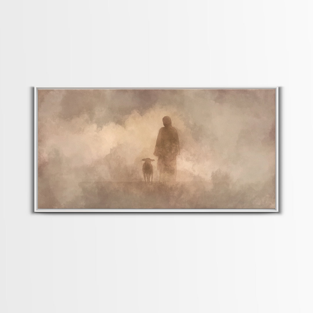 Silent Guidance – Framed Canvas Print – Christian Art Canvas – Christian Wall Art – Minimalist Christian Art – Jesus Painting – Christian G