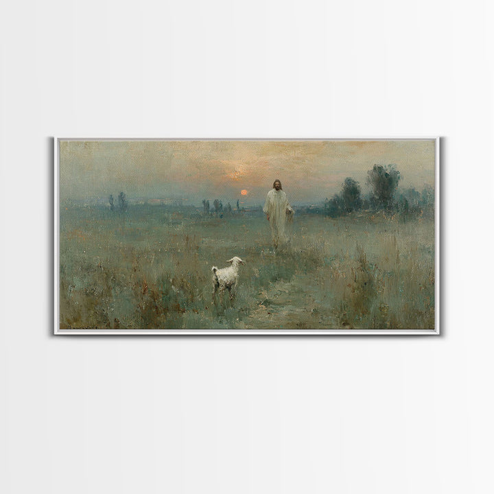 Dawn Shepherd – Framed Canvas Print – Christian Art Canvas – Christian Wall Art – Jesus Painting – Christian Christmas Art – Christian Deco