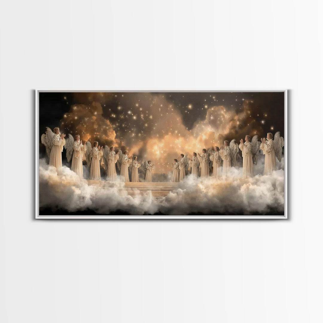Heavenly Chorus - Framed Canvas Print - Christian Art Canvas - Christmas Wall Art - Modern Christian Art - Christian Decorations - Christia