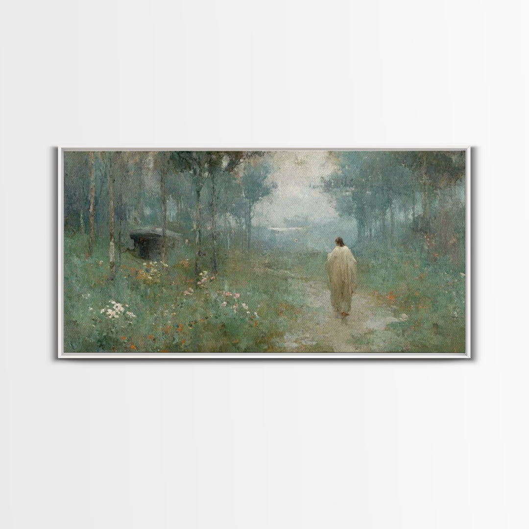 Garden Of Peace – Framed Canvas Print – Christian Art Canvas – Subtle Christian Art – Jesus Painting – Christian Decor