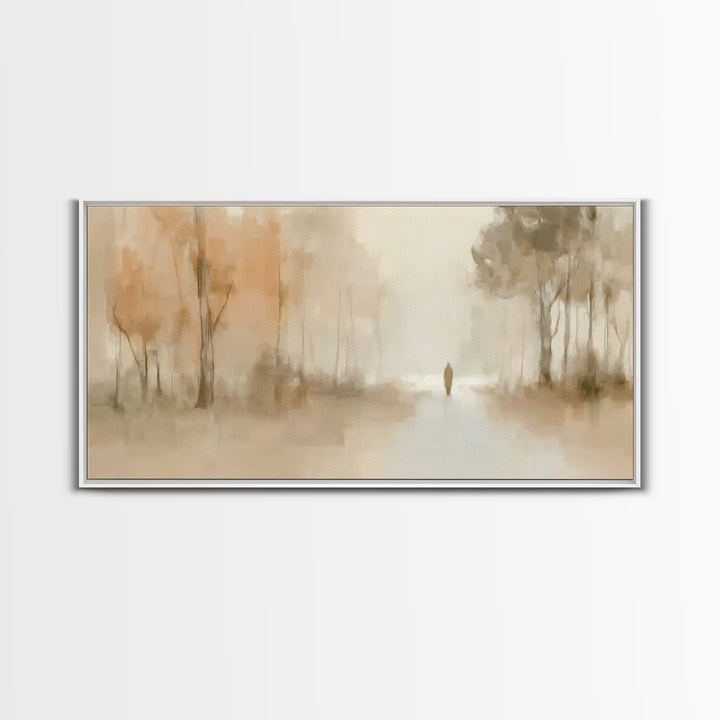Silent Wanderer, Framed Canvas Print, Christian Wall Art, Christian Art Canvas, Moody Christian Art, Jesus Painting