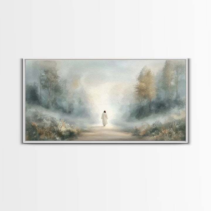 Misty Refuge – Framed Canvas Print – Christian Art – Christian Art Canvas – Large Christian Painting – Jesus Canvas Art