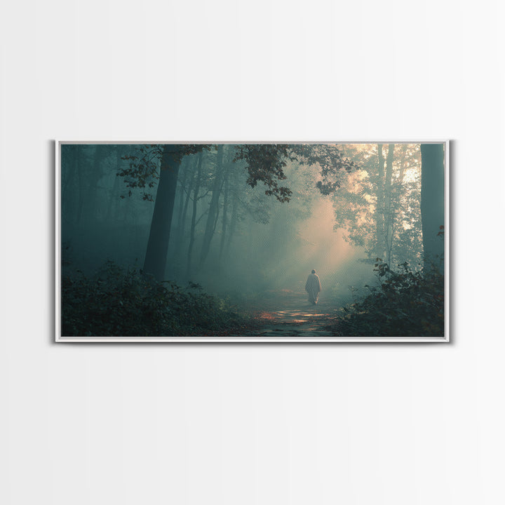 Forest Of Grace, Framed Canvas Print, Christian Wall Art, Christian Christmas Art, Jesus Painting, Modern Christian Art
