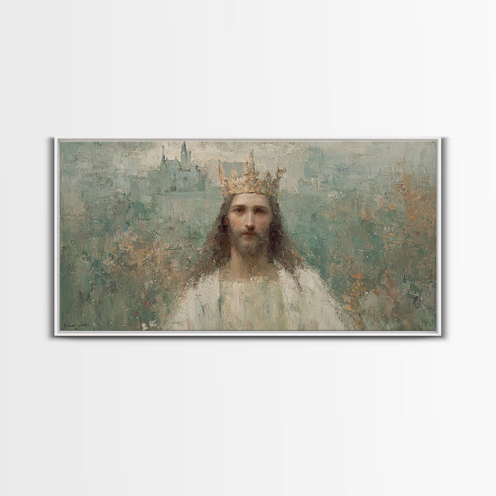 Eternal King – Framed Canvas Print – Vintage Christian Art – Christian Art Canvas – Jesus Painting – Christian Wall Art – Christian Christm