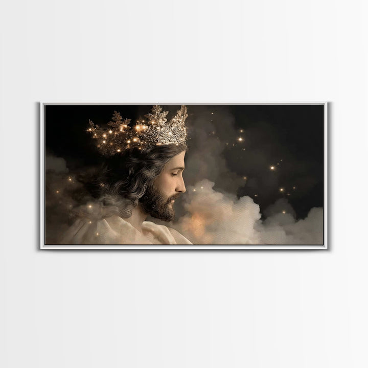 Radiant Sovereign – Framed Canvas Print – Jesus Painting – Christian Art Canvas – Modern Christian Art – Christian Wall Art – Christmas Can