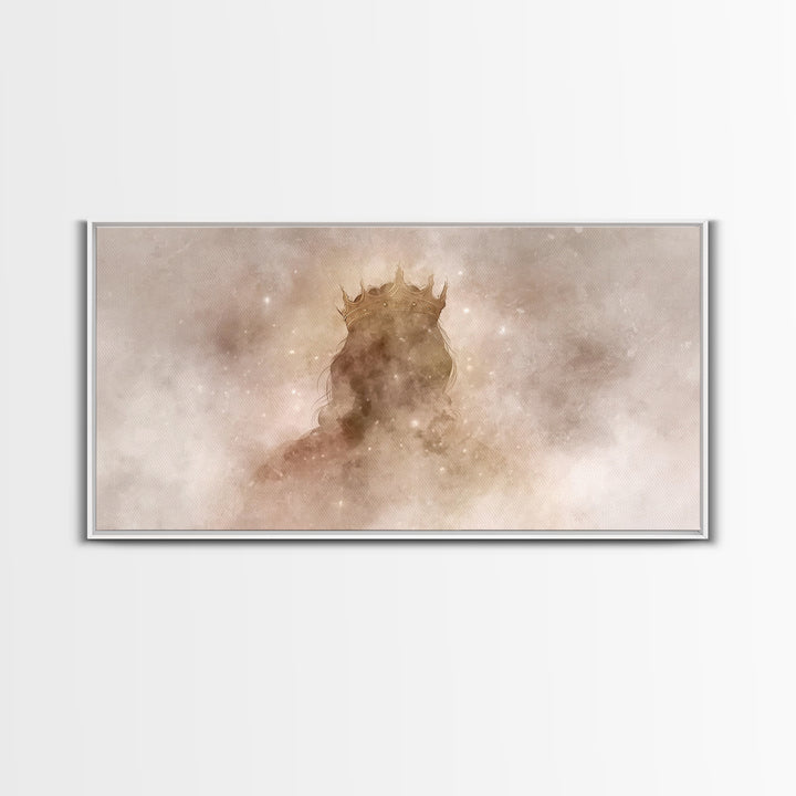 Hidden Crown | Framed Canvas Print | Christian Art | Jesus Painting | Moody Christian Art | Christian Art Canvas | Christian Christmas Deco