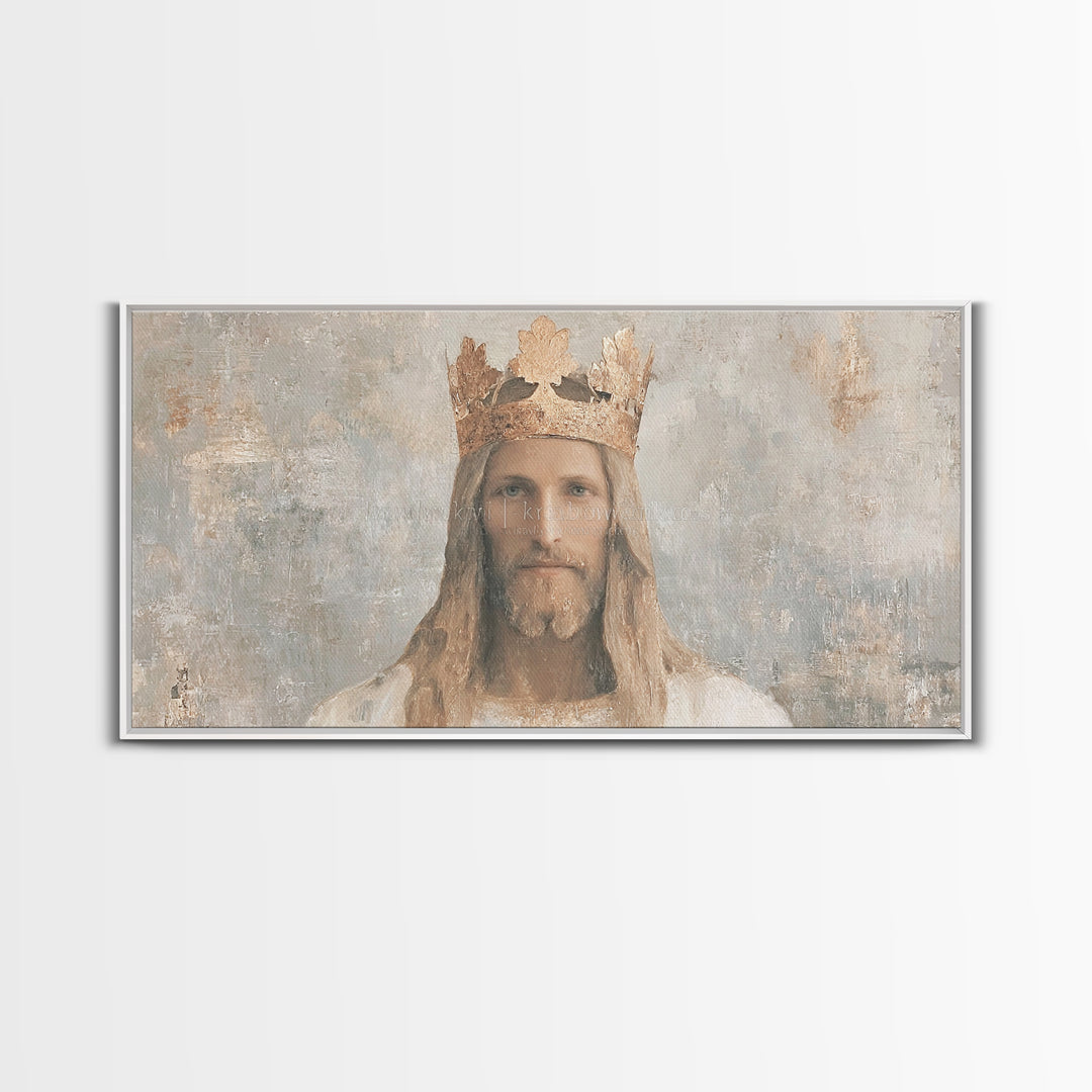 King Of Grace – Framed Canvas Print – Christian Art Canvas – Christian Wall Art – Jesus Painting – Christian Art Print – Christmas Art Fram