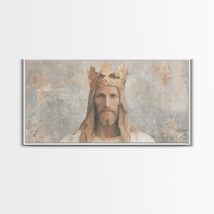 King Of Grace – Framed Canvas Print – Christian Art Canvas – Christian Wall Art – Jesus Painting – Christian Art Print – Christmas Art Fram
