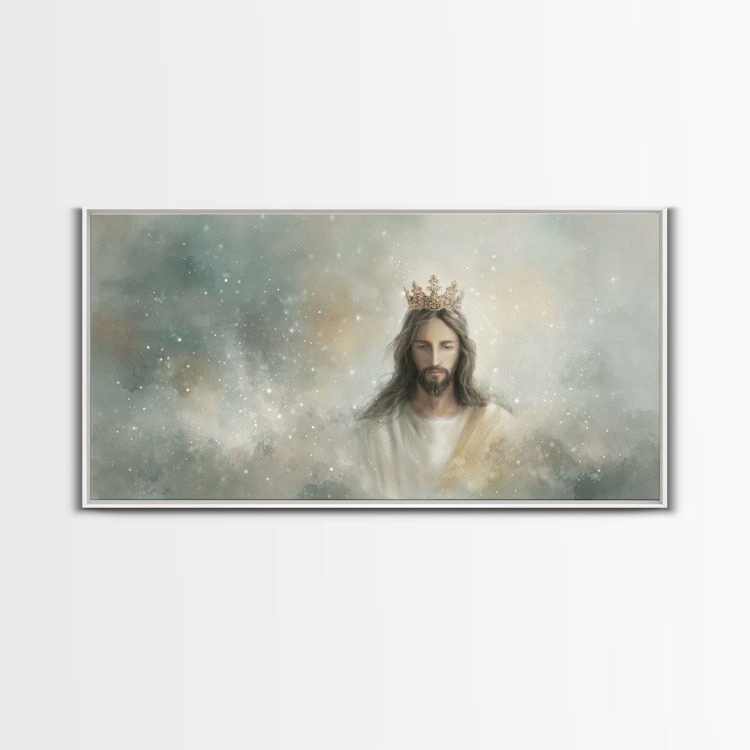 Majestic Light, Framed Canvas Print, Christian Art Canvas, Jesus Painting, Modern Christian Art, Christian Art, Christmas Wall Art