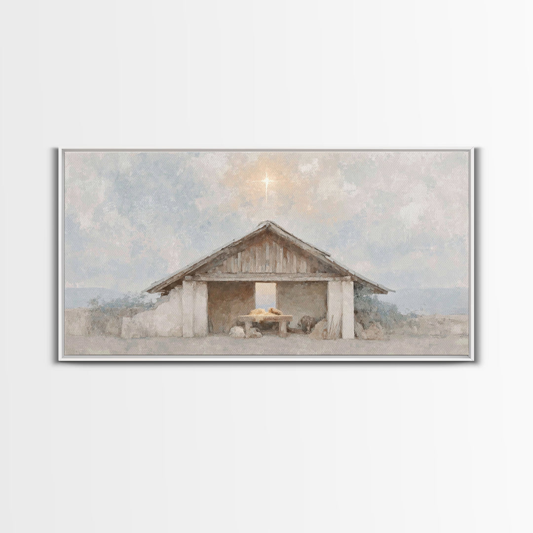 The Guiding Star – Framed Canvas Print – Christmas Art – Christian Wall Art – Christian Christmas Art – Christian Art Canvas – Christian De