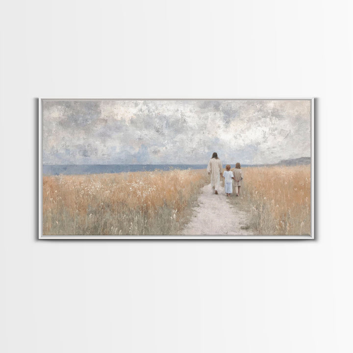Fields Of Grace – Framed Canvas Print – Christian Art Canvas – Jesus Painting – Christian Wall Art – Christian Art – Christian Gift