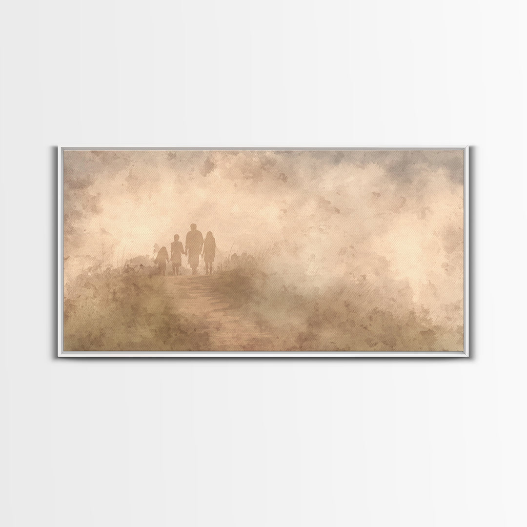 Walk Of Faith – Framed Canvas Print – Christian Art Canvas – Christian Wall Art – Minimalist Christian Art – Christian Painting – Christian