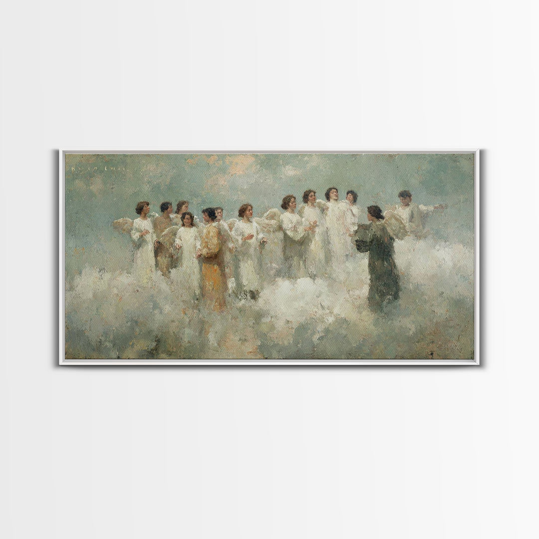Celestial Harmony - Framed Canvas Print - Christian Christmas Art - Christian Wall Art - Christmas Canvas Wall Art - Christian Art Gift - M