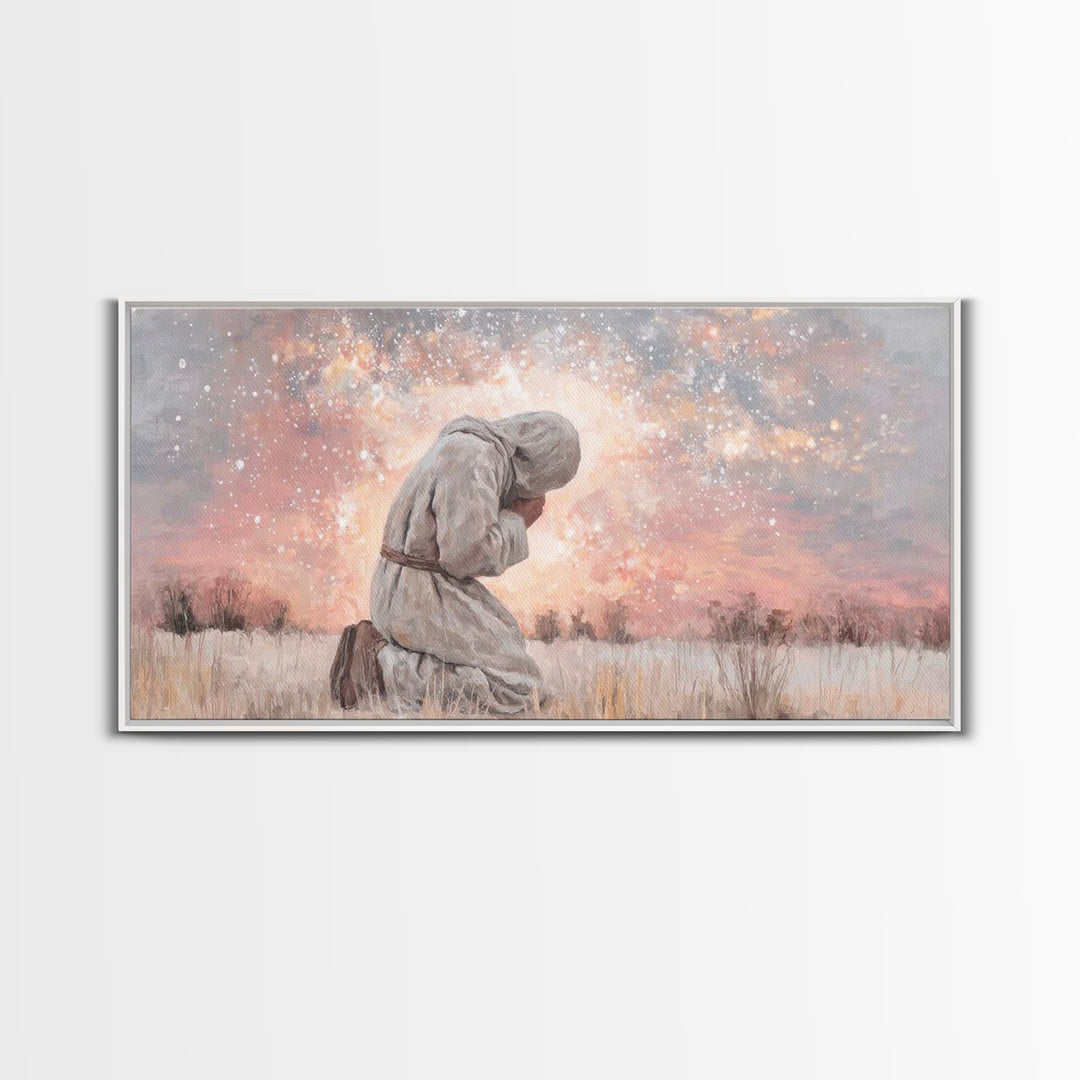 Dawn Of Shepherds, Framed Canvas Print, Christian Art Canvas, Christian Wall Art, Jesus Painting, Christmas Art, Christian Christmas Decor,