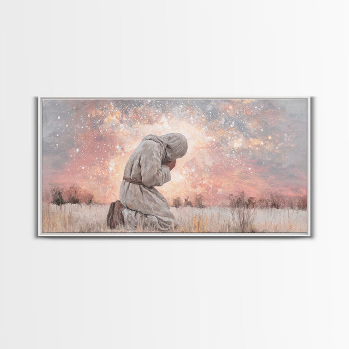 Dawn Of Shepherds, Framed Canvas Print, Christian Art Canvas, Christian Wall Art, Jesus Painting, Christmas Art, Christian Christmas Decor,