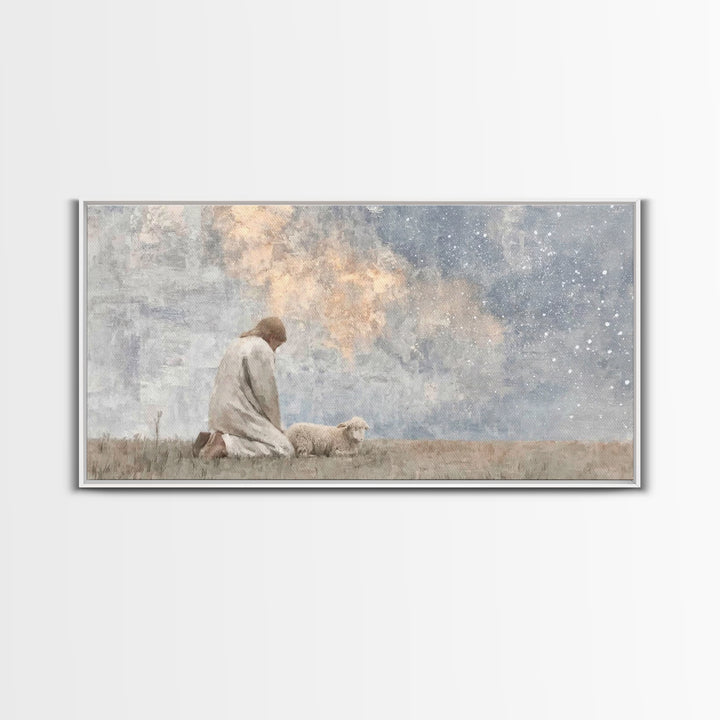 Quiet Night Watch | Framed Canvas Print | Christian Wall Art | Christian Art Canvas | Jesus Painting | Christmas Art Prints | Christian Chr