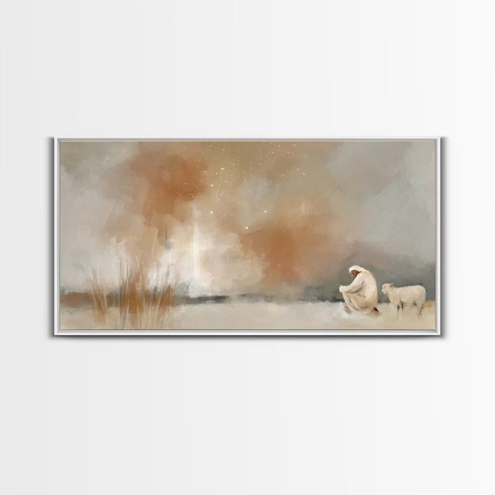Humble Devotion – Framed Canvas Print – Christian Art Canvas – Christian Wall Art – Jesus Painting – Christmas Art – Christian Christmas De