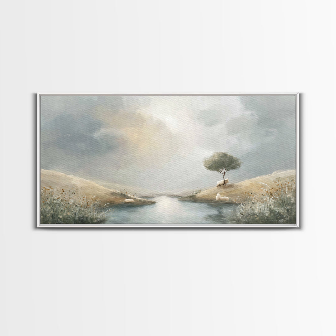 River Of Hope | Framed Canvas Print | Christian Wall Art | Christian Art Canvas | Christian Christmas Art | Jesus Painting | Christmas Art