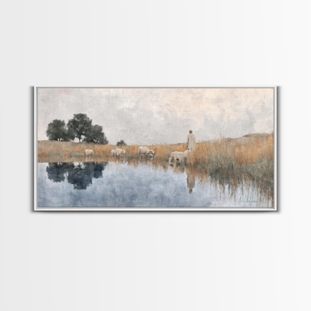 Graceful Meadow – Framed Canvas Print – Christian Wall Art – Christian Art Canvas – Christian Art Prints – Christian Decor – Modern Christi