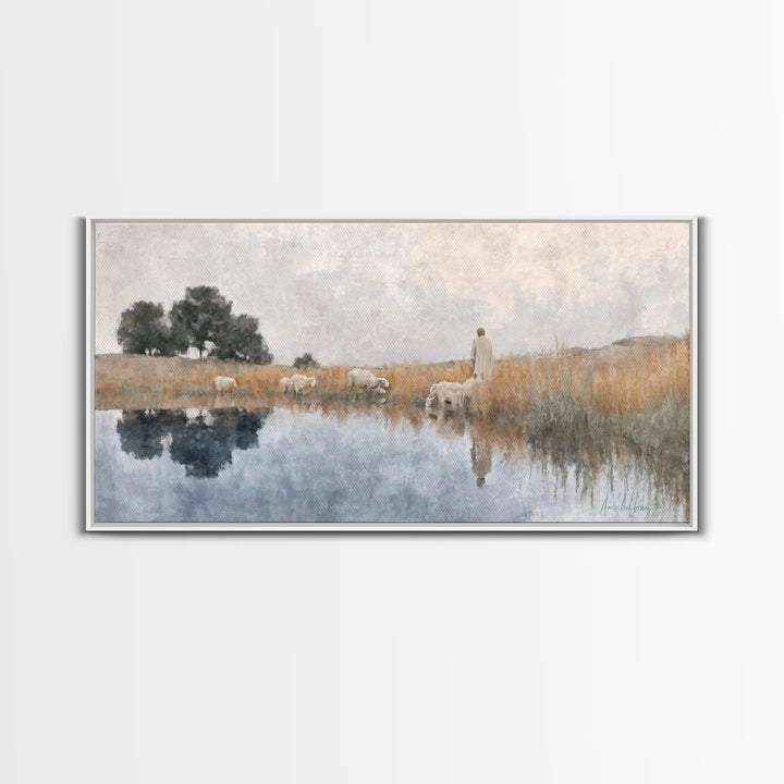 Graceful Meadow – Framed Canvas Print – Christian Wall Art – Christian Art Canvas – Christian Art Prints – Christian Decor – Modern Christi