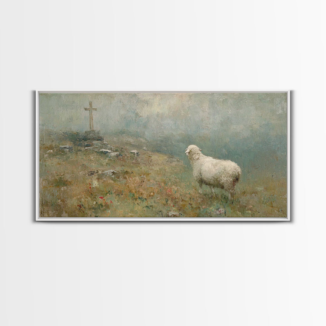 Path To Calvary, Framed Canvas Print, Christian Art Canvas, Christian Wall Art, Christian Art Work, Christian Painting, Christian Decor, Ch