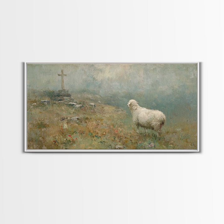 Path To Calvary, Framed Canvas Print, Christian Art Canvas, Christian Wall Art, Christian Art Work, Christian Painting, Christian Decor, Ch