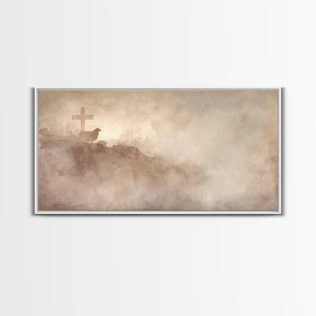 Shepherd’s Hope – Framed Canvas Print – Christian Wall Art – Christian Art Canvas – Subtle Christian Art – Christian Decor – Christmas Art