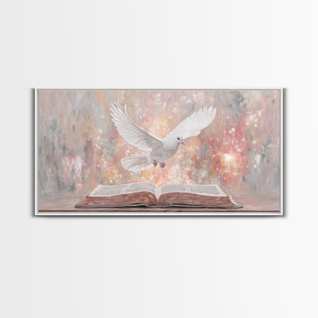 Dove of Peace | Framed Canvas Print | Christian Wall Art | Christian Art Canvas | Modern Christian Painting | Christian Christmas Art | Chr