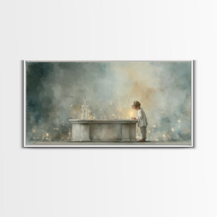 Candlelight Prayer – Framed Canvas Print – Christian Wall Art – Christian Art Canvas – Christmas Art – Christian Art Gift – Subtle Christia