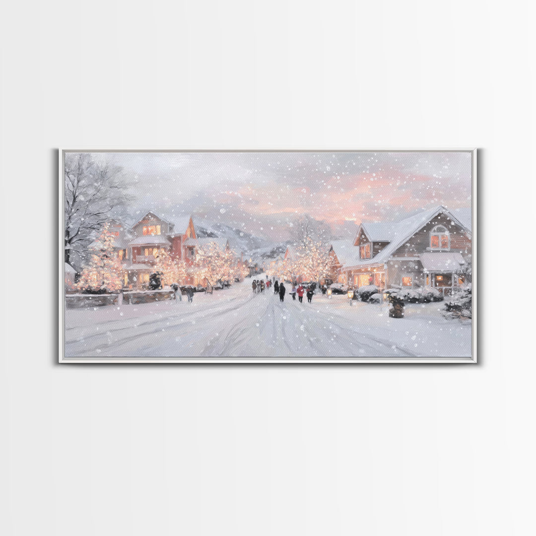 Evening Carolers Joy, Framed Canvas Print, Christian Christmas Art, Christmas Wall Art, Christian Art Canvas, Modern Christmas Art, Christi