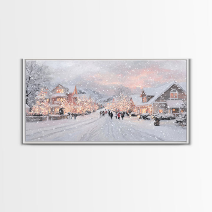 Evening Carolers Joy, Framed Canvas Print, Christian Christmas Art, Christmas Wall Art, Christian Art Canvas, Modern Christmas Art, Christi