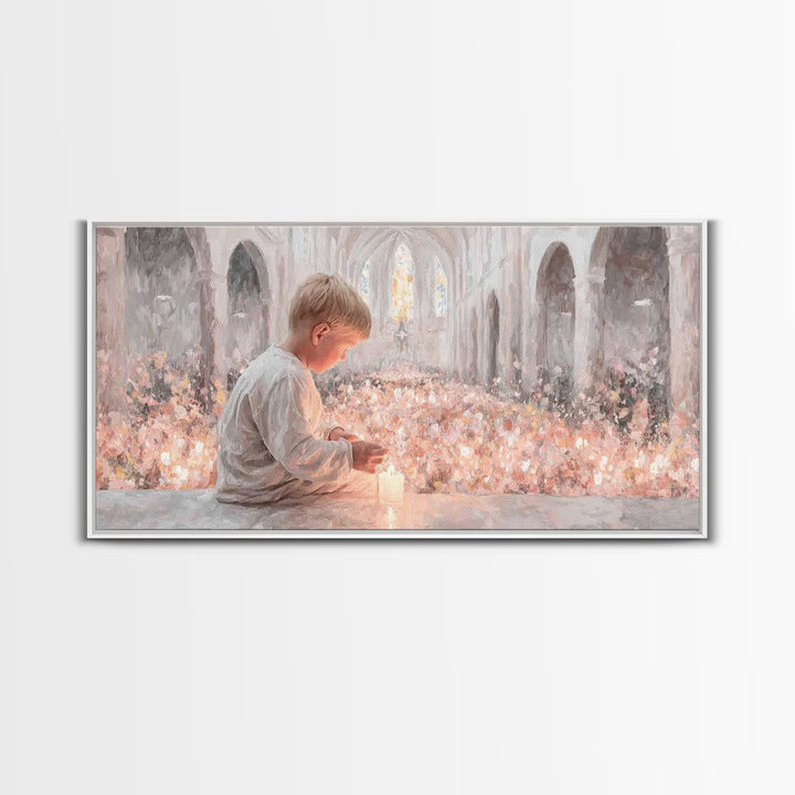 Little Acolyte – Framed Canvas Print – Christian Art Print – Christian Christmas Art – Framed Christian Art – Modern Christian Art – Christ