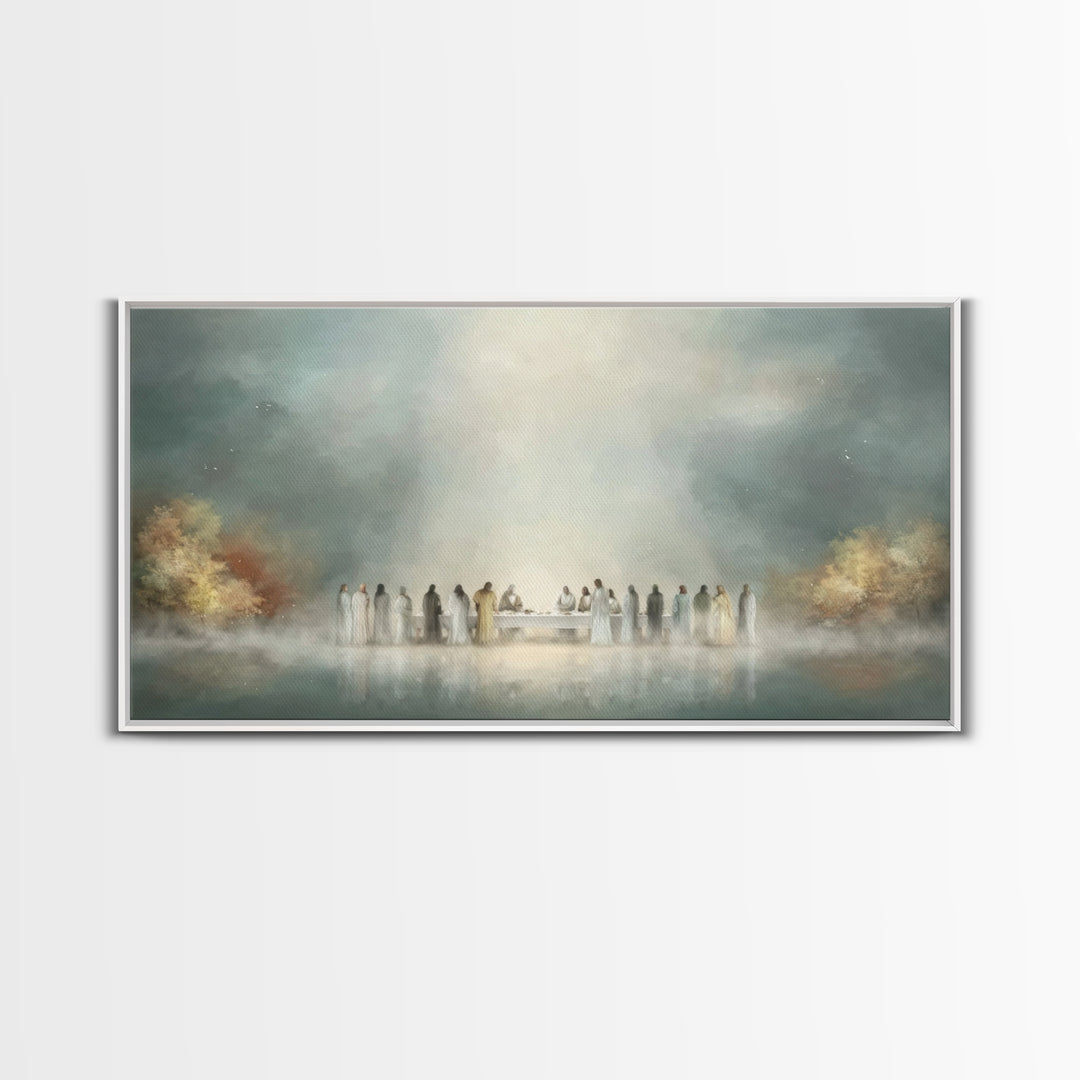 Christmas Lane Stillness, Framed Canvas Print, Christmas Wall Art, Christian Art Canvas, White Christmas Art, Christian Art Prints, Christi