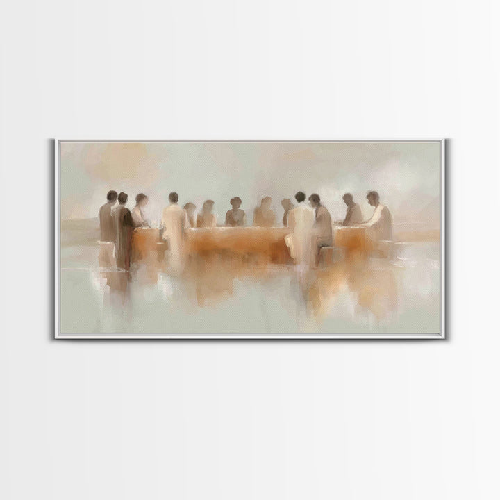 Silent Supper – Framed Canvas Print – Christian Wall Art – Subtle Christian Art – Christian Art Canvas – Jesus Painting – Christian Gift Id