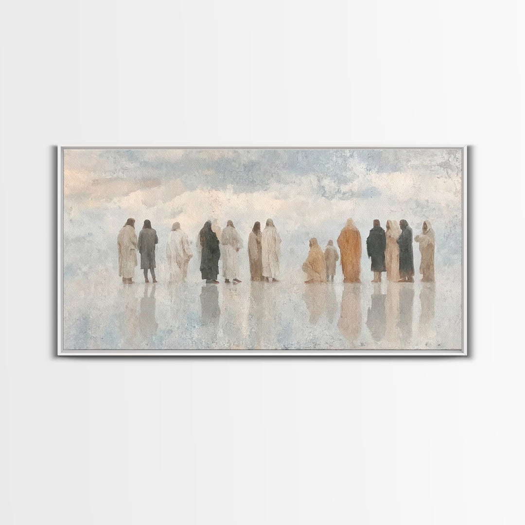 Cloudside Fellowship, Framed Canvas Print, Christian Art Canvas, Minimalist Christian Art, Subtle Christian Art, Christian Wall Art, Jesus