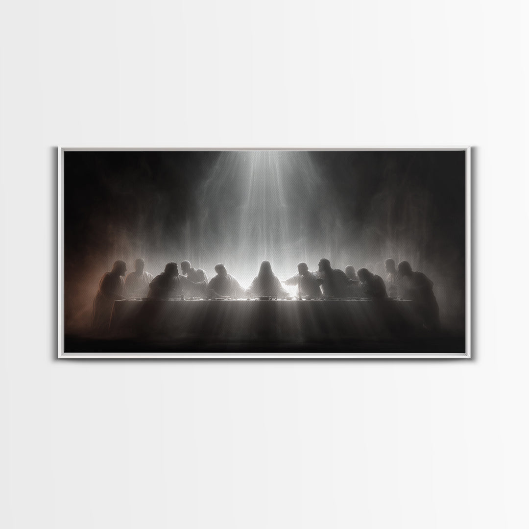 Celestial Feast, Framed Canvas Print, Christian Wall Art, Christian Art Canvas, Moody Christian Art, Jesus Painting, Christian Christmas Ar