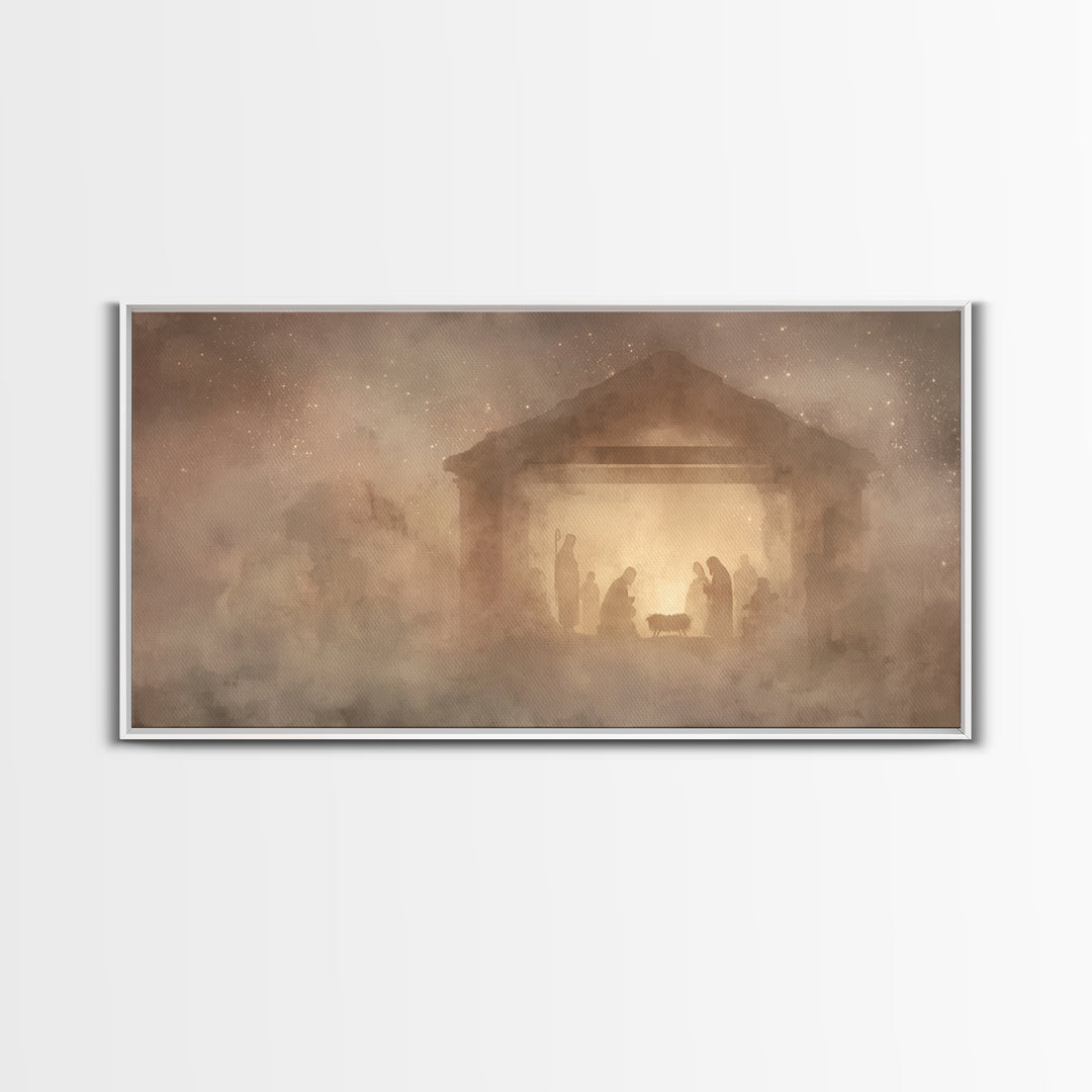 Holy Nativity – Framed Canvas Print – Christmas Art – Jesus Christmas Art – Christian Christmas Decor – Christian Wall Art – Christian Art