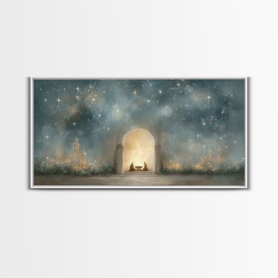 Star Of Bethlehem | Framed Canvas Print | Christmas Art | Christian Christmas Art | Christian Wall Art | Jesus Art Print | Christian Art Ca