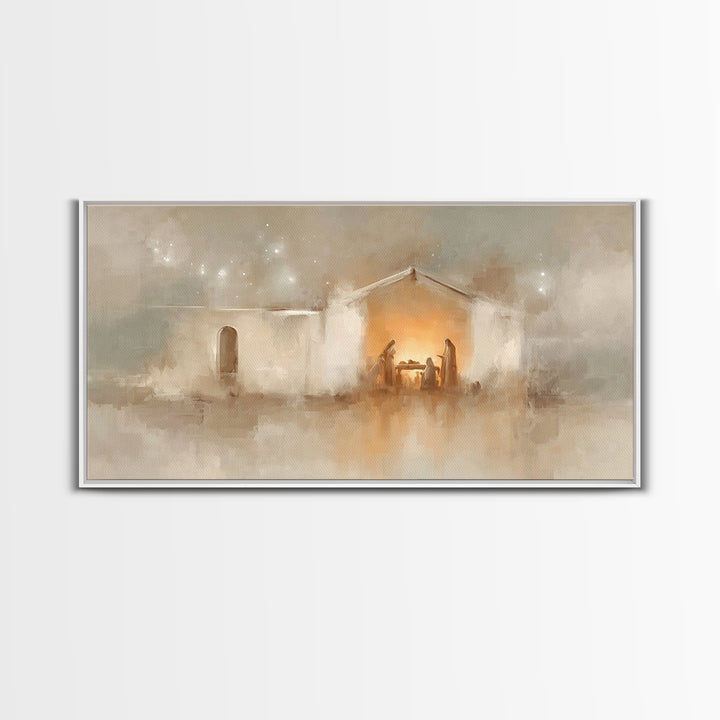 Bethlehem Dawn, Framed Canvas Print, Christian Art Canvas, Subtle Christian Art, Christian Wall Art, Jesus Christmas Art, Christmas Art Pri