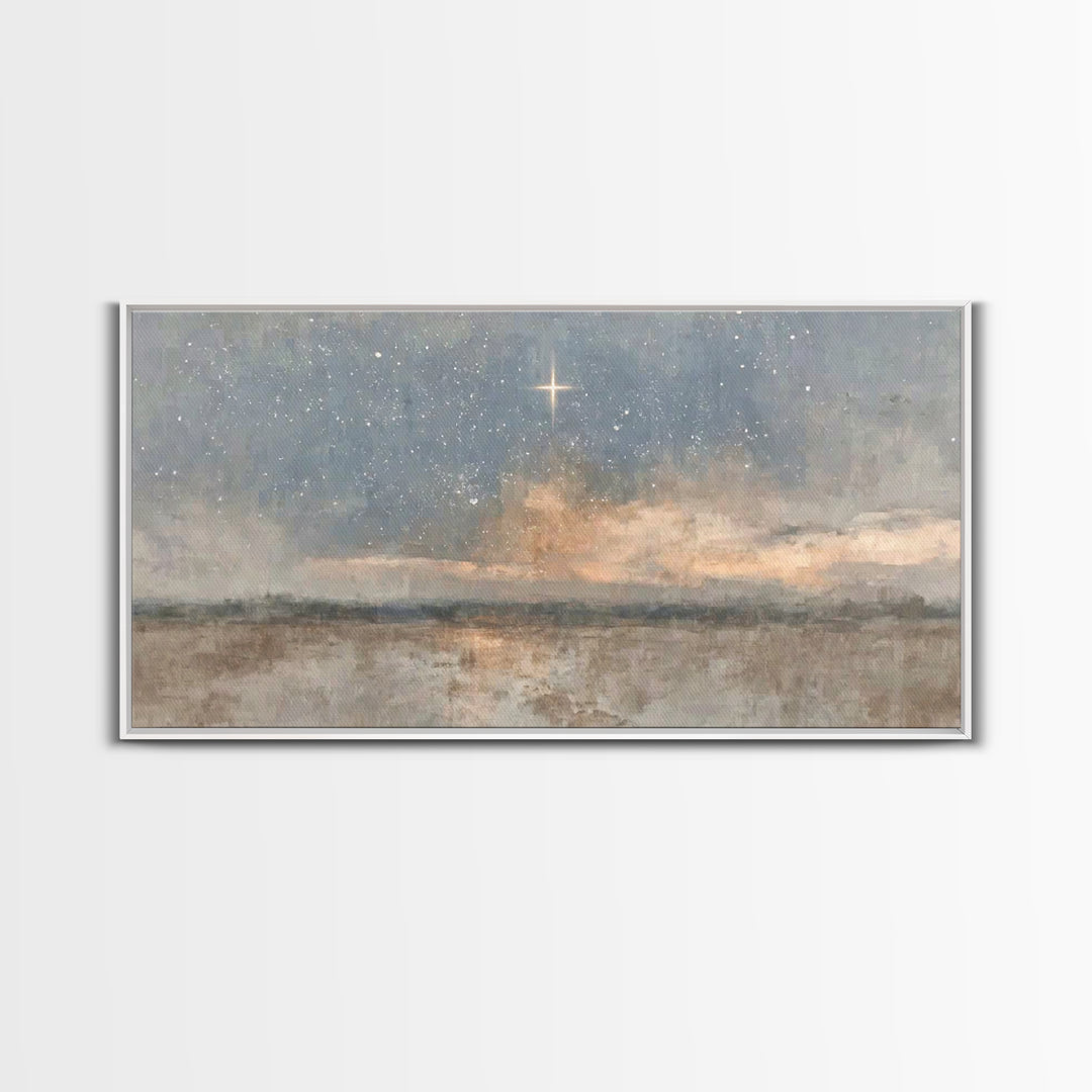 Guiding Star Rise | Framed Canvas Print | Christian Wall Art | Christmas Art | Christian Art Canvas | Modern Christian Art | Christian Chri