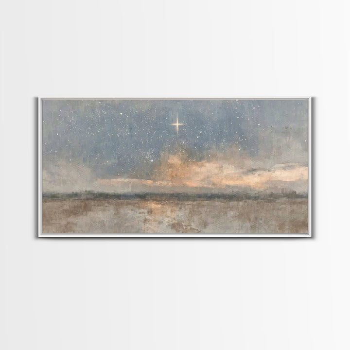 Guiding Star Rise | Framed Canvas Print | Christian Wall Art | Christmas Art | Christian Art Canvas | Modern Christian Art | Christian Chri