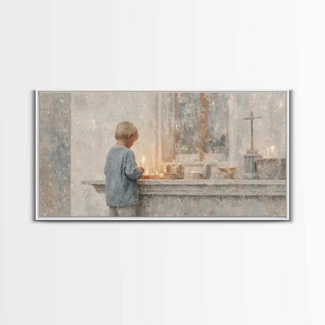 Sacred Stillness – Framed Canvas Print – Christian Art Painting – Subtle Christian Art – Christmas Art Prints – Christian Decorations – Chr