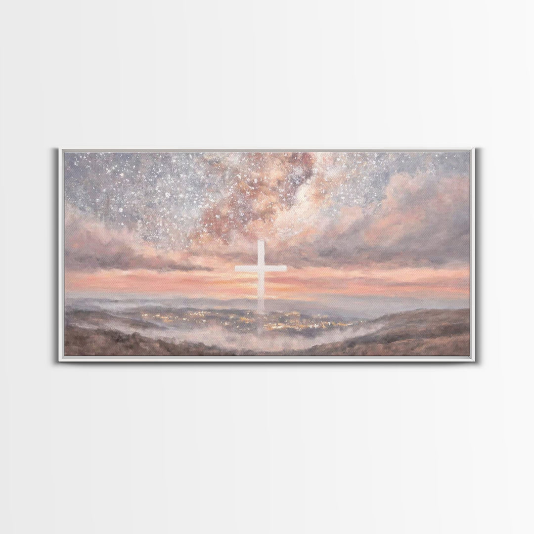 Heavenly Dawn – Framed Canvas Print – Christian Wall Art – Christian Art Canvas – Jesus Painting – Christian Christmas Art – Christian Deco