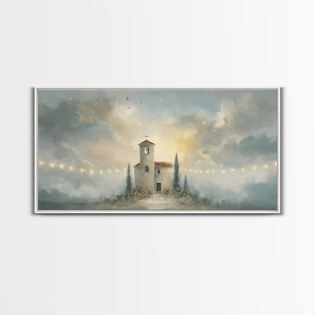 Church Of Light – Framed Canvas Print – Christian Wall Art – Christian Painting – Subtle Christian Art – Christmas Canvas Wall Art – Christ