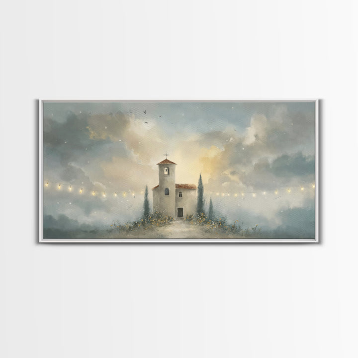Church Of Light – Framed Canvas Print – Christian Wall Art – Christian Painting – Subtle Christian Art – Christmas Canvas Wall Art – Christ
