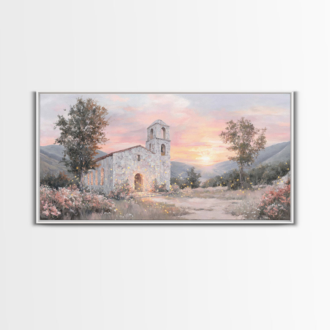 Radiant Chapel – Framed Canvas Print – Christian Art Work – Christian Wall Art – Modern Christian Art – Jesus Art Print – Christmas Art Pri