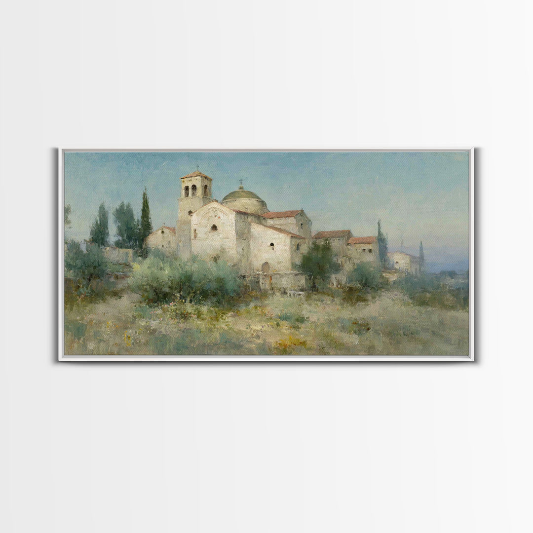 Golden Chapel – Framed Canvas Print – Christian Art Work – Christian Wall Art – Jesus Art Print – Framed Christmas Art – Christian Christma